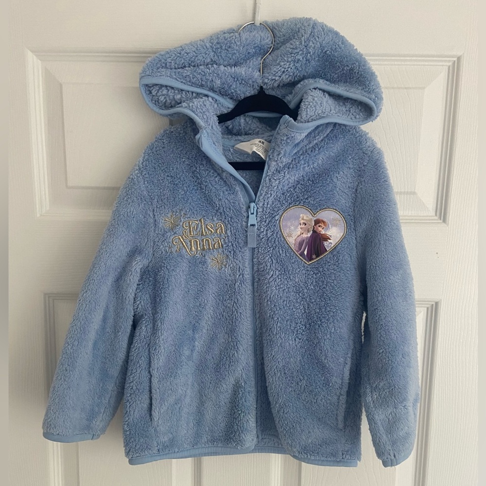 H&M Disney 5-6T Frozen Elsa Anna Zip Hoodie
